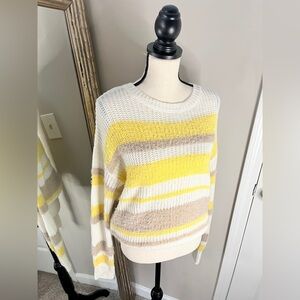 Copper Key Yellow and Cream Striped Sweater